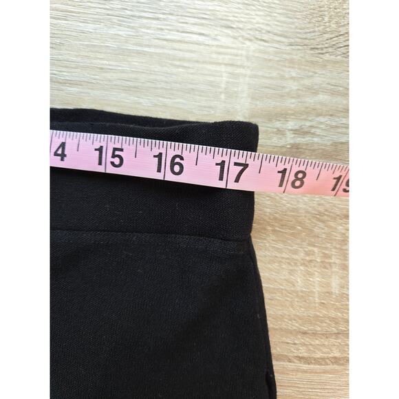 EILEEN FISHER Cropped Black Crepe Stretch Wide Leg Pull On Elastic Waist Pants M - Picture 8 of 11